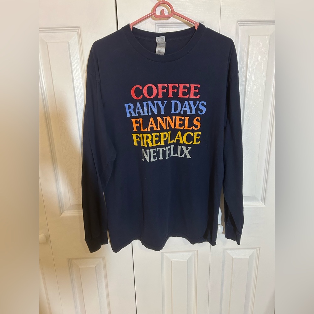 Graphic Long Sleeve Shirt with Colorful Text
